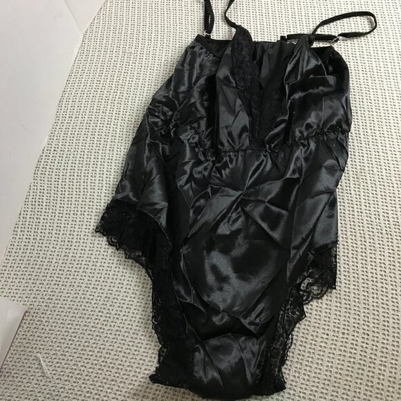 WOMENS LACE SPLICE TRIM BACKLESS V NECK BODY SUIT SIZE L - Picture 4 of 7